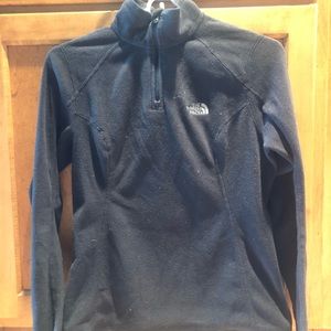 Black The North Face quarter zip fleece shirt